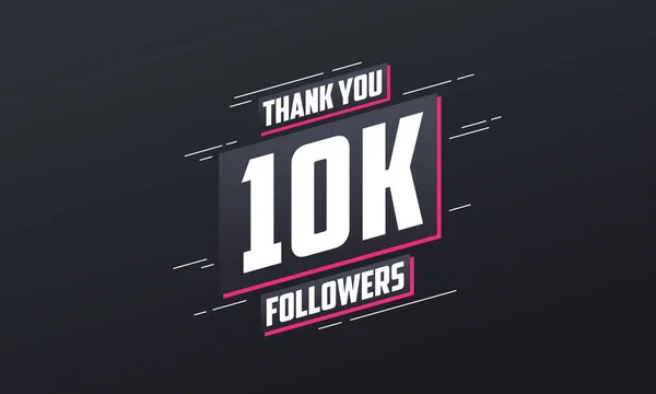Děkujeme 10K Následovníci Šablona Blahopřání Pro Sociální Sítě — Stockový vektor