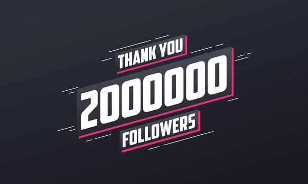Tack 2000000 Anhängare Gratulationskort Mall För Sociala Nätverk — Stock vektor