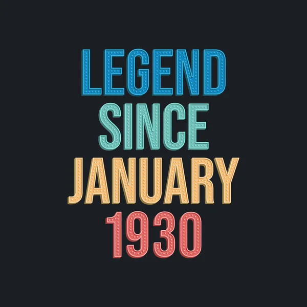 Ocak 1921 Den Yana Efsane Tshirt Için Retro Vintage Doğum — Stok Vektör