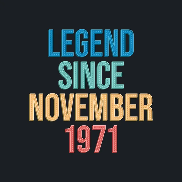Kasım 1981 Den Yana Efsane Tshirt Için Retro Vintage Doğum — Stok Vektör
