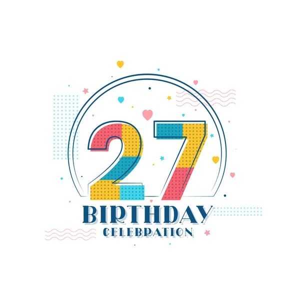 27岁生日庆典 现代27岁生日设计 — 图库矢量图片