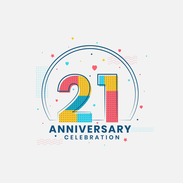 21 Anniversary celebration, Modern 21st Anniversary design