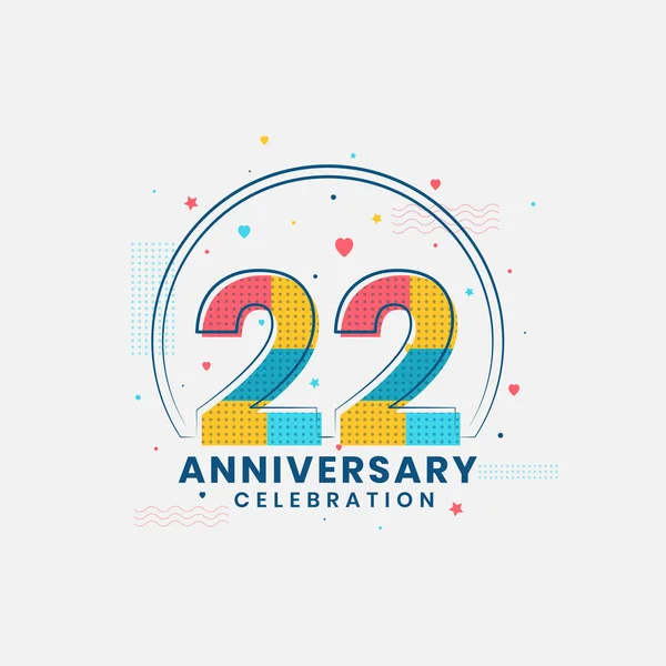 Anniversario Anniversario Design Moderno — Vettoriale Stock