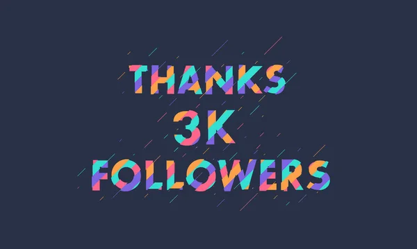 Дякую Послідовників 3000 Послідовників Святкують Сучасний Барвистий Дизайн — стоковий вектор