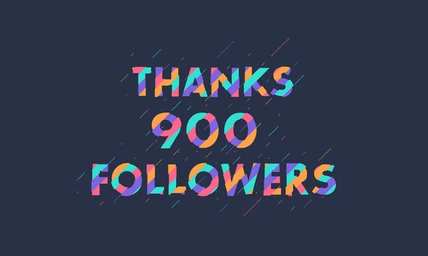 Thanks 900 Followers Celebration Modern Colorful Design — Stock Vector