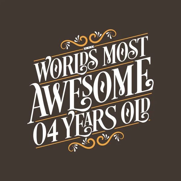 Years Birthday Typography Design World Most Awesome Years Old — Stock Vector