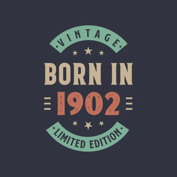 Jahrgang 1902 Jahrgang 1902 Retro Vintage Geburtstagsdesign — Stockvektor