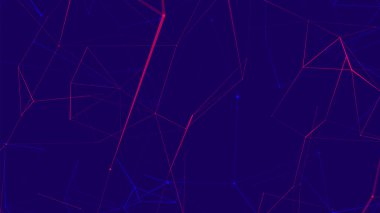 Parlak kırmızı ve mavi çizgilerle koyu tonlarda yapılan soyut bir ağ derinlik ve hareket hissi yaratır. İnce bağlantılar ve düğümler teknolojik ya da sinirsel bağlantıları hatırlatan dijital bir yapı oluşturur..