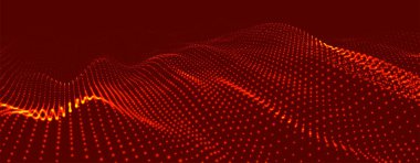 Karanlık bir arka planda hareket eden dalgaların illüzyonunu yaratan soyut renkli, ışıldayan noktaların dalgası. Görselleştirme, teknolojiyi, geleceğin sanatını birleştiren 3D dinamik bir vektör dalgasına benziyor.