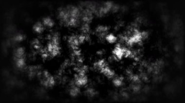 Siyah duman bulutları. Kara bulutlu animasyon arka plan. Siyah duman bulutlarının hareketi. Soyut 4K canlandırması.