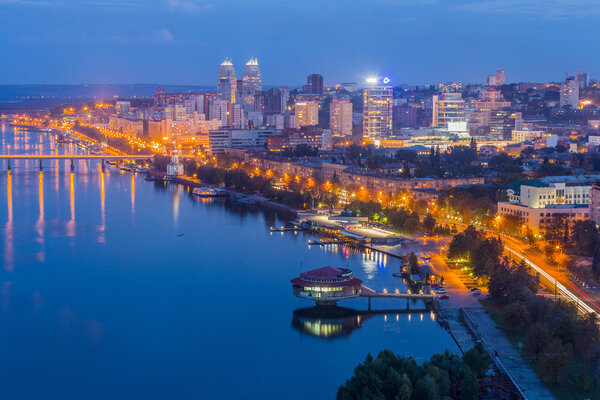 Dnipropetrovsk city at evening