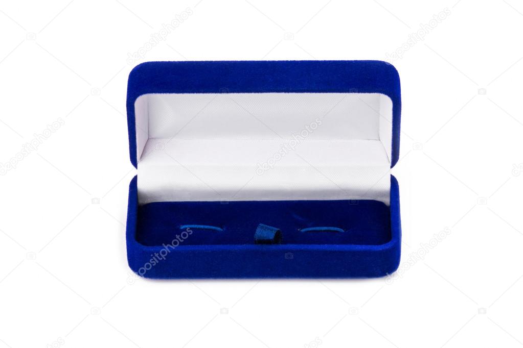 Opened present box for jewerly on white backgroun