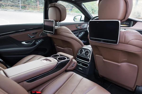 Rear seats in luxury car