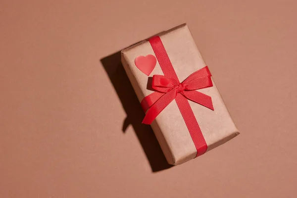 Composición San Valentín Con Espacio Para Copias Caja Regalo Regalo — Foto de Stock