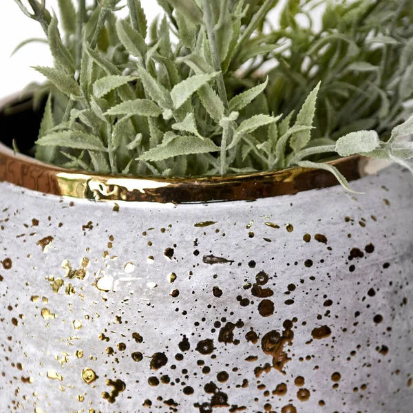 Διακοσμητικό Κεραμικό Βάζο Όμορφη Ανθοσυνθέσεις Από Τεχνητό Φυτό Γλάστρα Ανοιχτό — Φωτογραφία Αρχείου