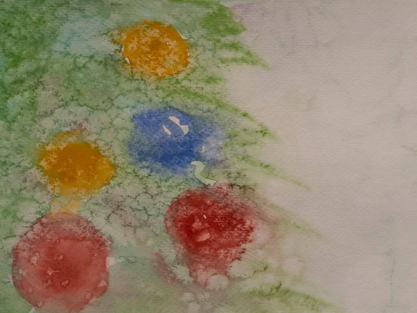 Абстрактный Эскиз Зеленой Сосны Рисунок Акварелью Ручной Живописи Рождественская Елка — стоковое фото