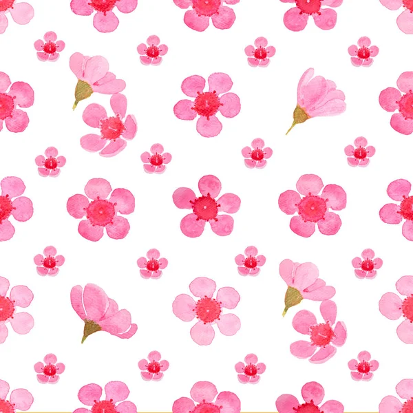 Pink petals of Wax flower blossom seamless pattern illustration, watercolor flora painting on white background for fashion fabric textiles printed and wallpaper wrapping