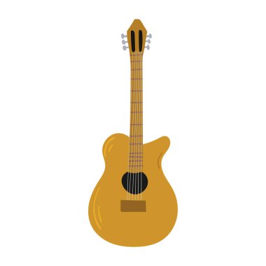 Müzik aletinin el çizimi biçim vektörü çizimi - gitar.