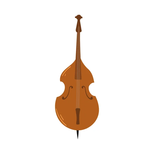 Handritad stil vektor illustration av musikinstrument - Double Bass, Contrabass — Stock vektor