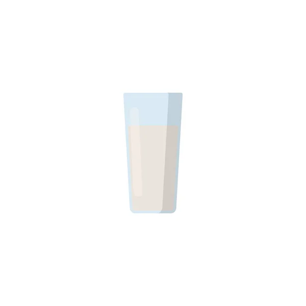 Vector plano ilustración de vaso de leche. Aislado sobre fondo blanco. — Vector de stock