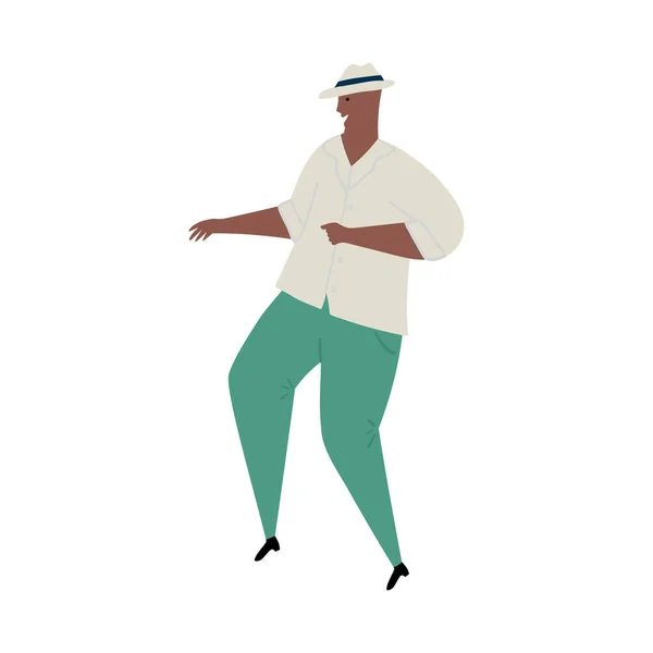 Wektor Ręcznie Rysowane Ilustracji Kreskówki Latynoski Karaibski Afrykański Człowiek Taniec — Wektor stockowy