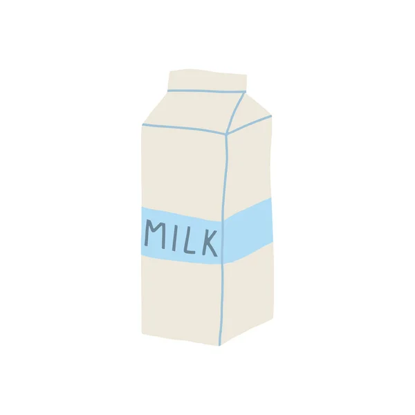 Desenho Mão Doodle Line Vector Illustration Milk Carton Package Isolado — Vetor de Stock