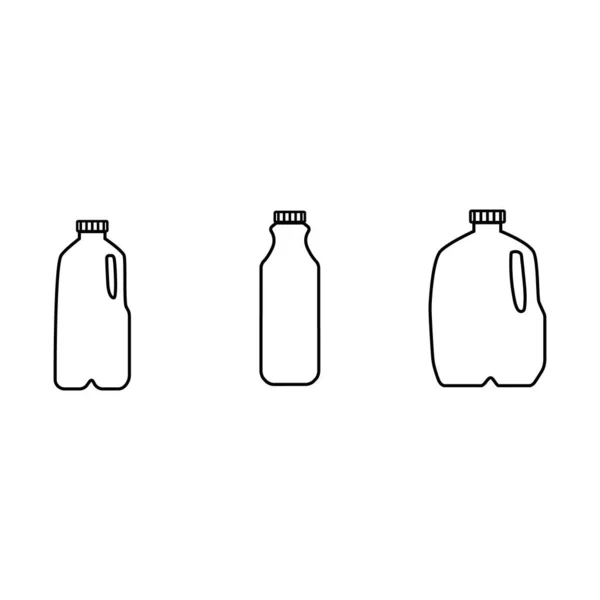 Icon Vetor Ilustração Conjunto Leite Kefir Diferentes Embalagens Plástico Isolado —  Vetores de Stock