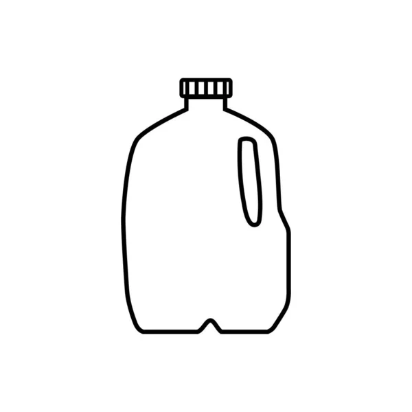 プラスチックガロンジャグ中の牛乳のアイコンベクトルイラスト 白地に隔離された — ストックベクタ