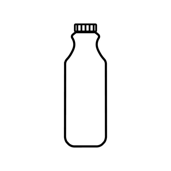 Icono Vector Ilustración Kéfir Yogur Leche Botella Plástico Aislado Sobre — Archivo Imágenes Vectoriales