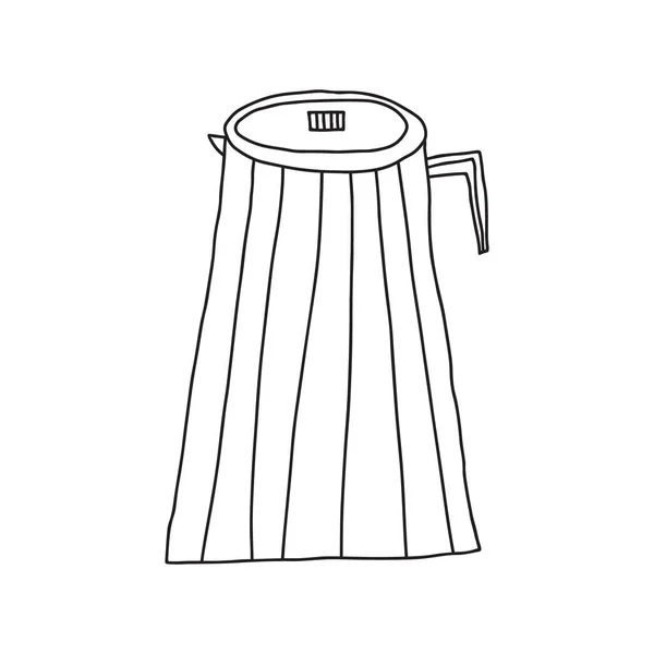 Hand Drawn Doodle Vector Illustration Designer Coffee Tea Pot Cup — Stock Vector