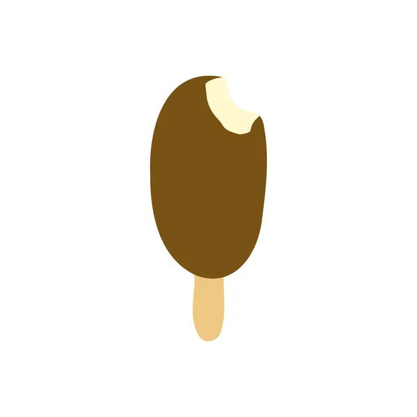 손으로 초콜릿의 삽화는 아이스크림 막대나 젤라토에 씌웠다 배경에 고립됨 — 스톡 벡터