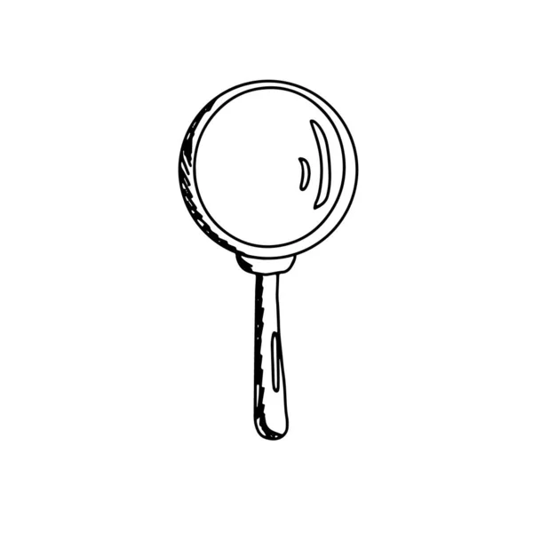 Hand Drawn Doodle Sketch Style Vector Illustration Magnifying Glass Search — Stock Vector