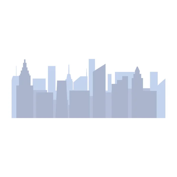 Platt Vektor Illustration Urban Stad Skyline Med Skyskrapor Stadsbilden Dagen — Stock vektor