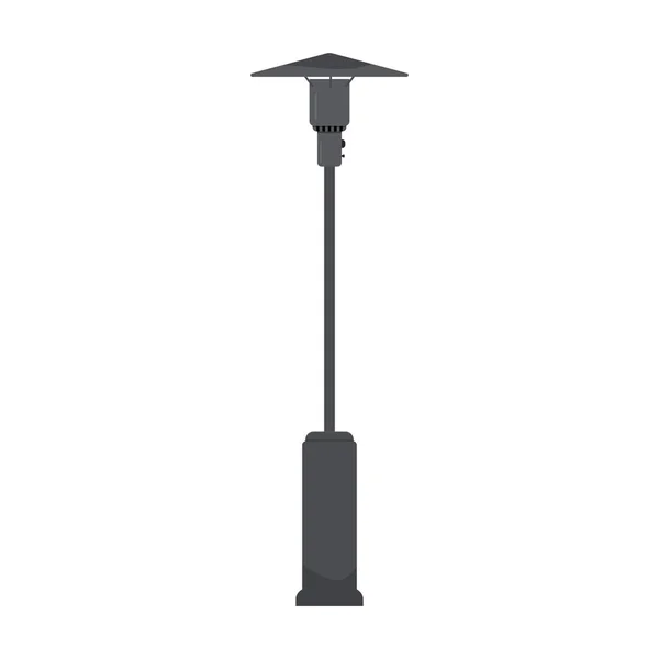 Platt vektor illustration av utomhus uteplats gatuvärmare lampa med propan. Isolerad på vit bakgrund. — Stock vektor