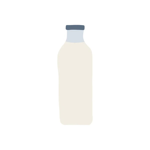 Illustrazione vettoriale disegnata a mano doodle line set di latte, bottiglia di vetro vecchio stile kefir iin. Isolato su sfondo bianco. — Vettoriale Stock