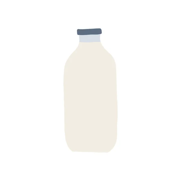 Ensemble d'illustration vectorielle de ligne de doodle dessinée à la main de lait, bouteille en verre à l'ancienne en kéfir iin. Isolé sur fond blanc. — Image vectorielle