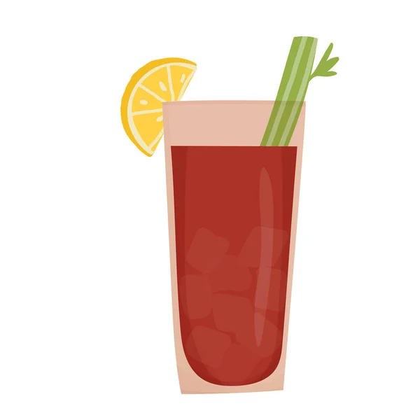 Ilustração vetorial desenhada à mão de bebidas alcoólicas Bloody Mary. Isolado sobre fundo branco. —  Vetores de Stock