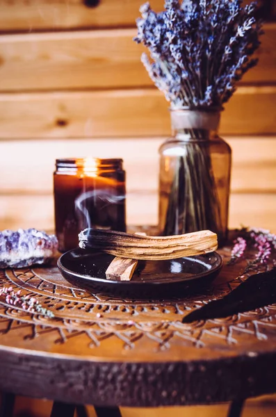 Palo Santo Madeira Conhecida Como Madeira Sagrada Aromática Oleosa Varas — Fotografia de Stock