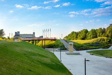 Rakvere, Lne-Viru, Estonya-19JUN2021-Vallimgi Rakvere 'deki yeni Açık Hava Merkezi. 