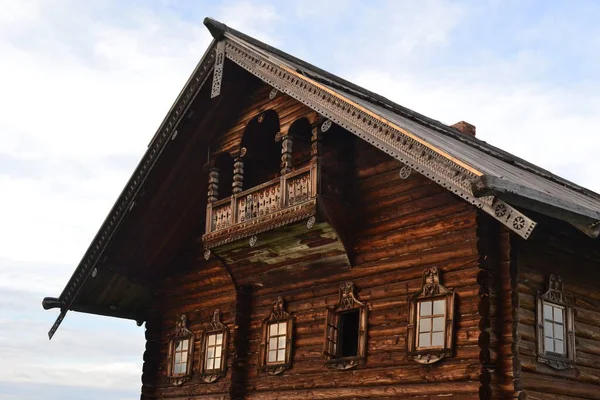 Casa Pueblo Tradicional Madera Isla Kizhi Karelia —  Fotos de Stock