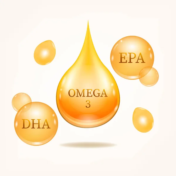 Visolie Voeding Omega Epa Dha Voor Een Goede Gezondheid Geïsoleerd — Stockvector