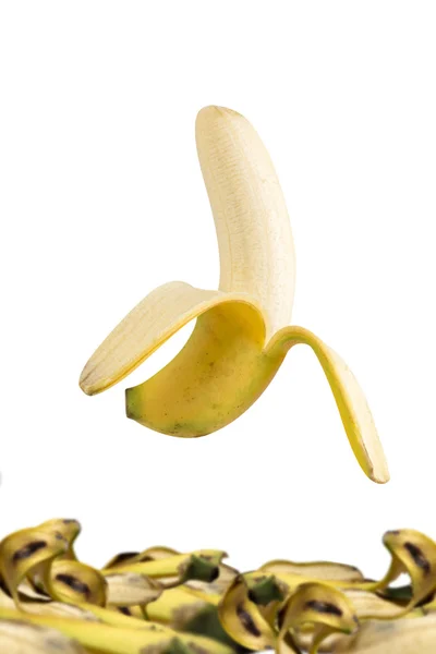 Banana isolerad på vit bakgrund — Stockfoto