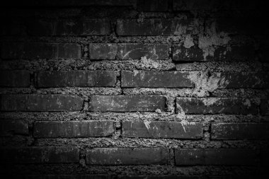 eski tuğla duvar doku, siyah ve beyaz fillter