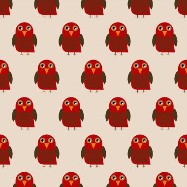 Arkaplan veya doku olarak kullanılan geometrik baykuşlarla vektörsüz desen