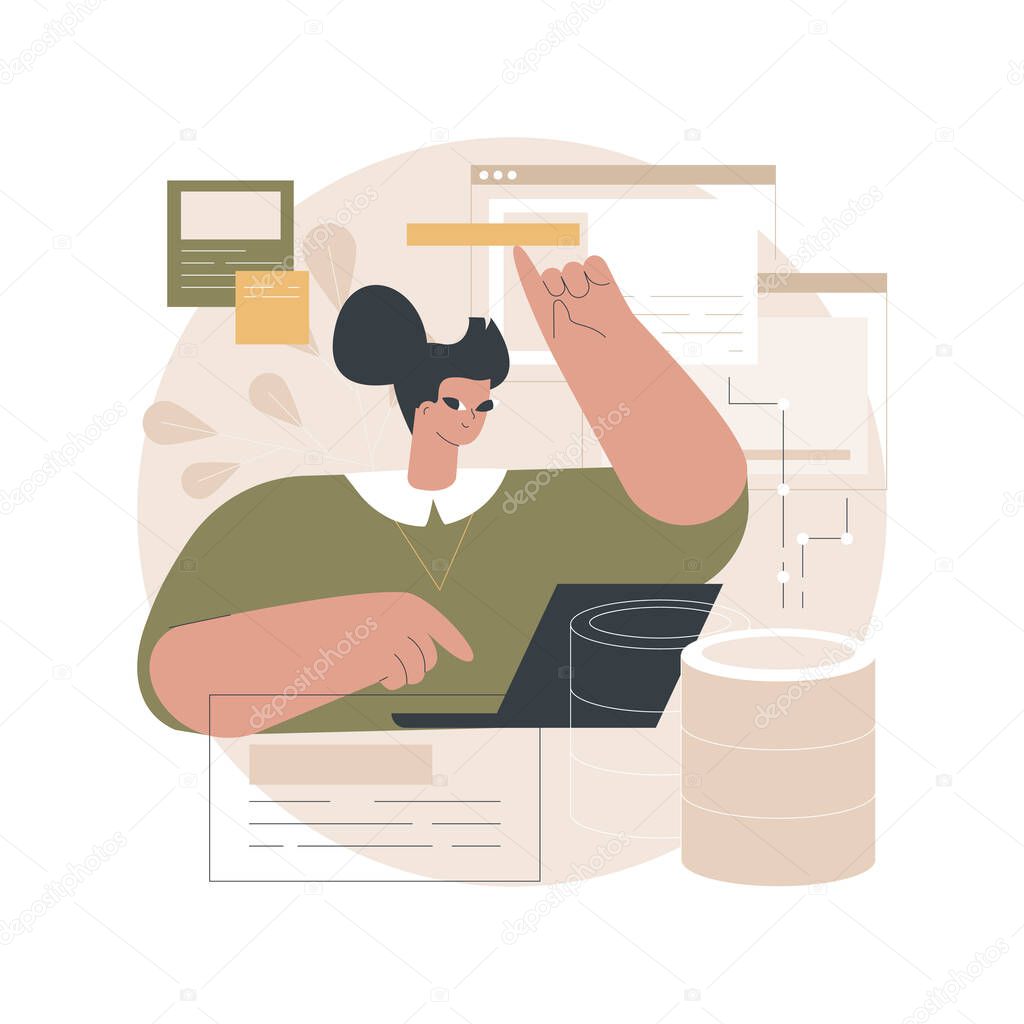 Data entry services abstract concept vector illustration.