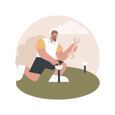 Çimen sulama sistemi soyut konsept vektör çizimi.