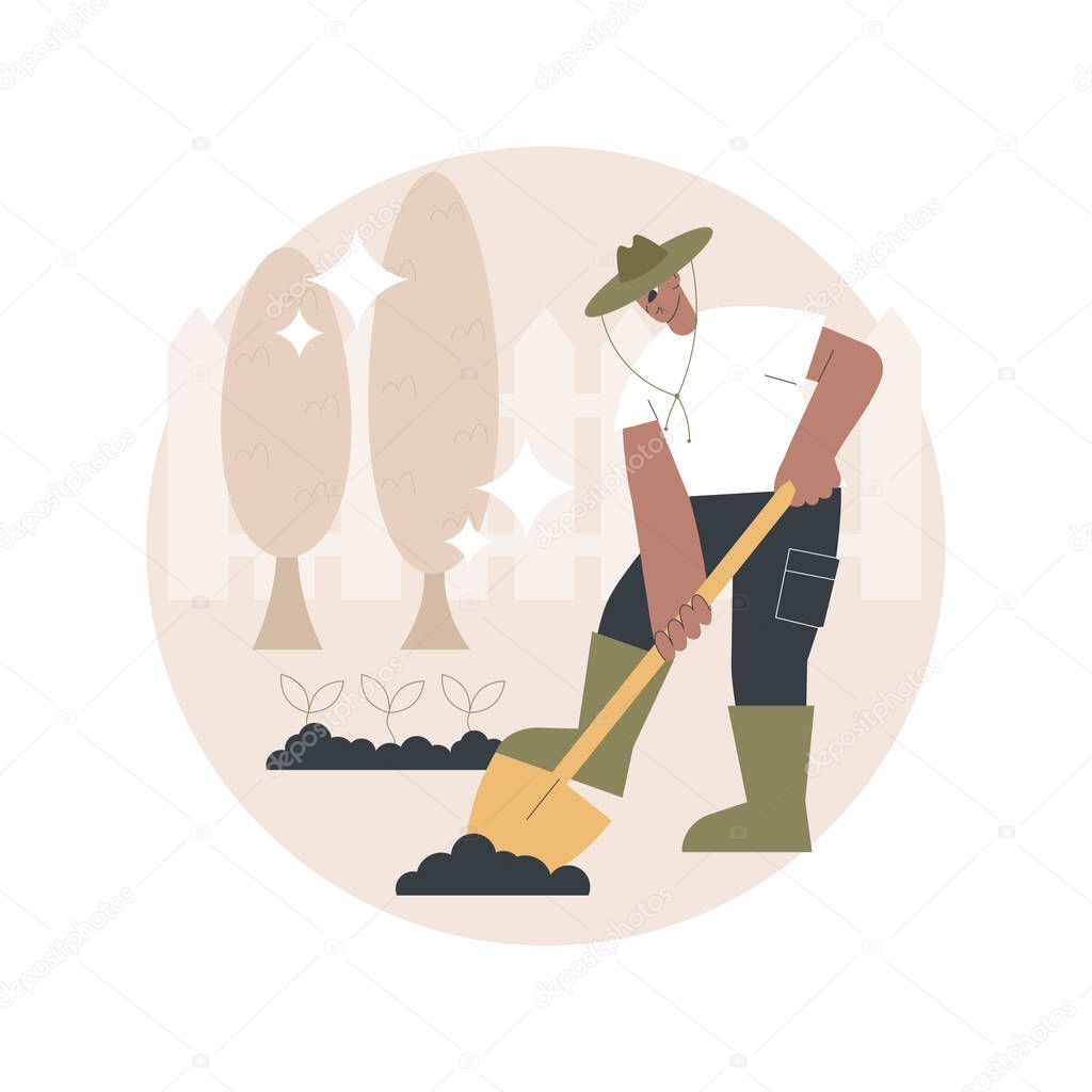 Garden maintenance abstract concept vector illustration.