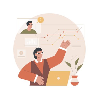 Çevrimiçi öğretim soyut konsept vektör çizimi.