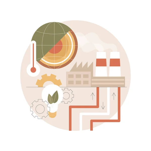 地熱エネルギー抽象概念図. — ストックベクタ