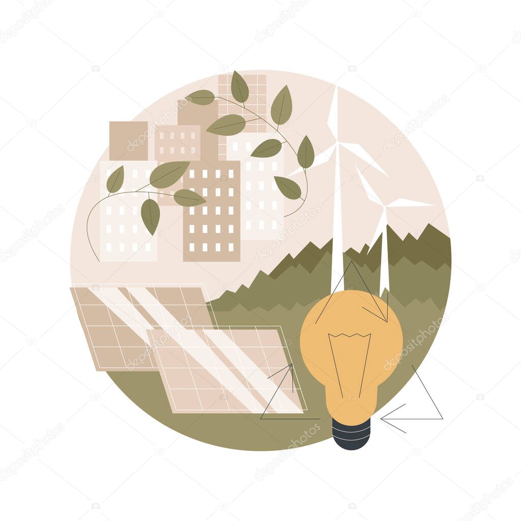 Sustainable energy abstract concept vector illustration.